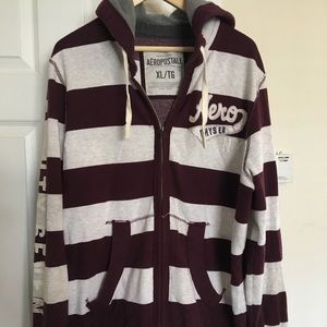 Men's Aeropostale full zip hoodie Burgundy